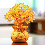 Citrine Money Tree Gemstone Ornament - Feng Shui for Prosperity