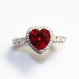 July Birthstone - 925 Sterling Silver Heart Ring