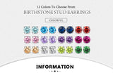 Birthstone Earrings - 925 Sterling Silver