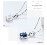 Birthstone Necklace - 925 Sterling Silver