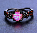Black Gold Pink Opal Ring