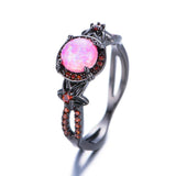 Black Gold Pink Opal Ring