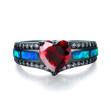 July Birthstone - Black "Gold-Filled" Heart Ring