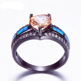 November Birthstone - Black "Gold-Filled" Heart Ring