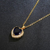 Yellow Gold Filled Blue Heart Necklace