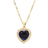 Yellow Gold Filled Blue Heart Necklace